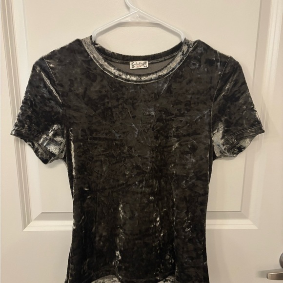 Intimately Free People green crushed velvet teddy baby tee size M - Picture 3 of 8